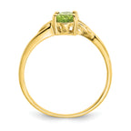 10k Polished Genuine Peridot Birthstone Ring
