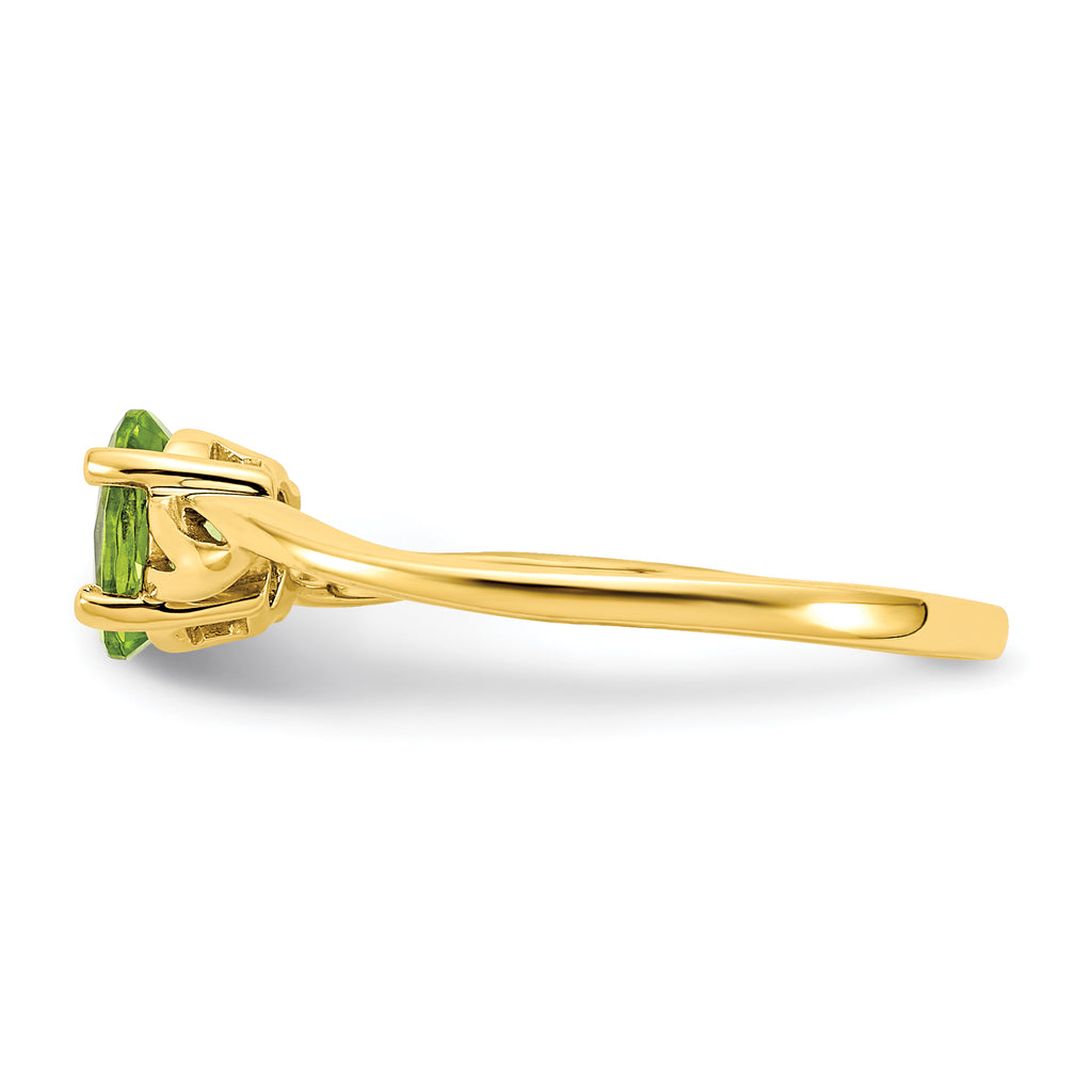 10k Polished Genuine Peridot Birthstone Ring