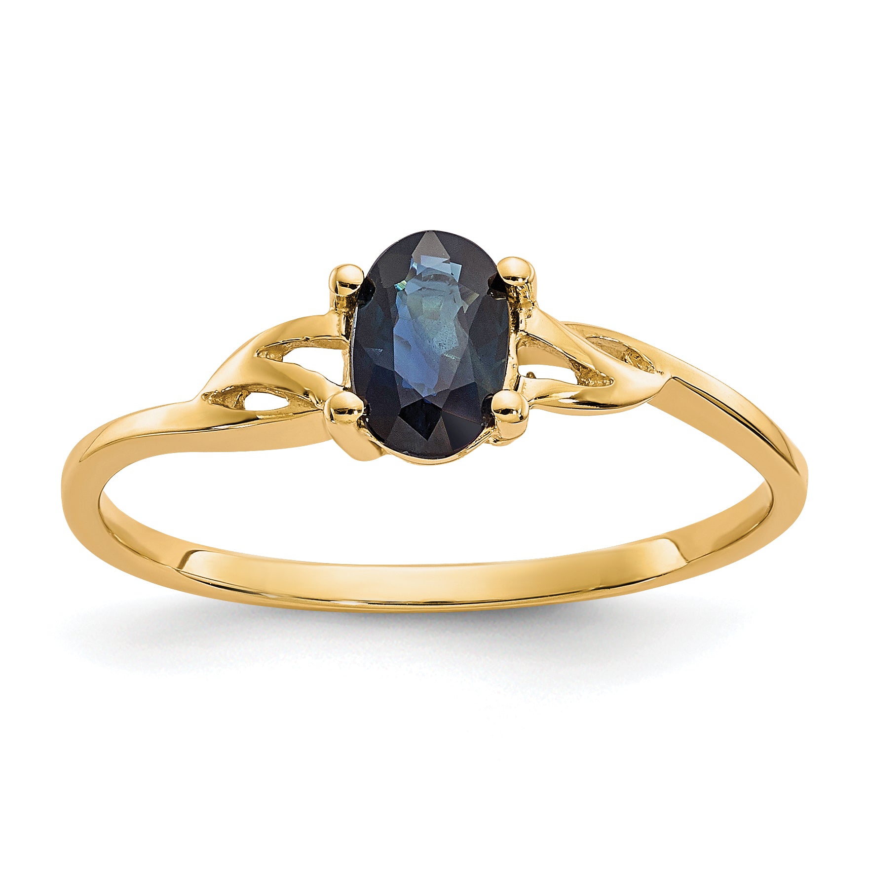 10k Polished Genuine Sapphire Birthstone Ring Main image
