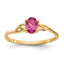 10k Polished Genuine Pink Tourmaline Birthstone Ring
