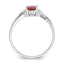 10 Karat White Gold Polished Genuine Garnet Birthstone Ring - View 2
