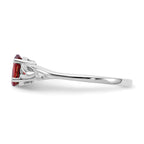 10 Karat White Gold Polished Genuine Garnet Birthstone Ring - View 3