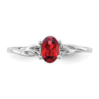 10 Karat White Gold Polished Genuine Garnet Birthstone Ring - View 4
