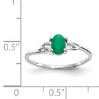10k White Gold Polished Genuine Emerald Birthstone Ring