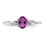 10k White Gold Polished Genuine Rhodolite Garnet Birthstone Ring