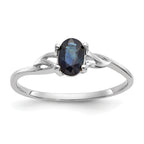 10k White Gold Polished Genuine Sapphire Birthstone Ring