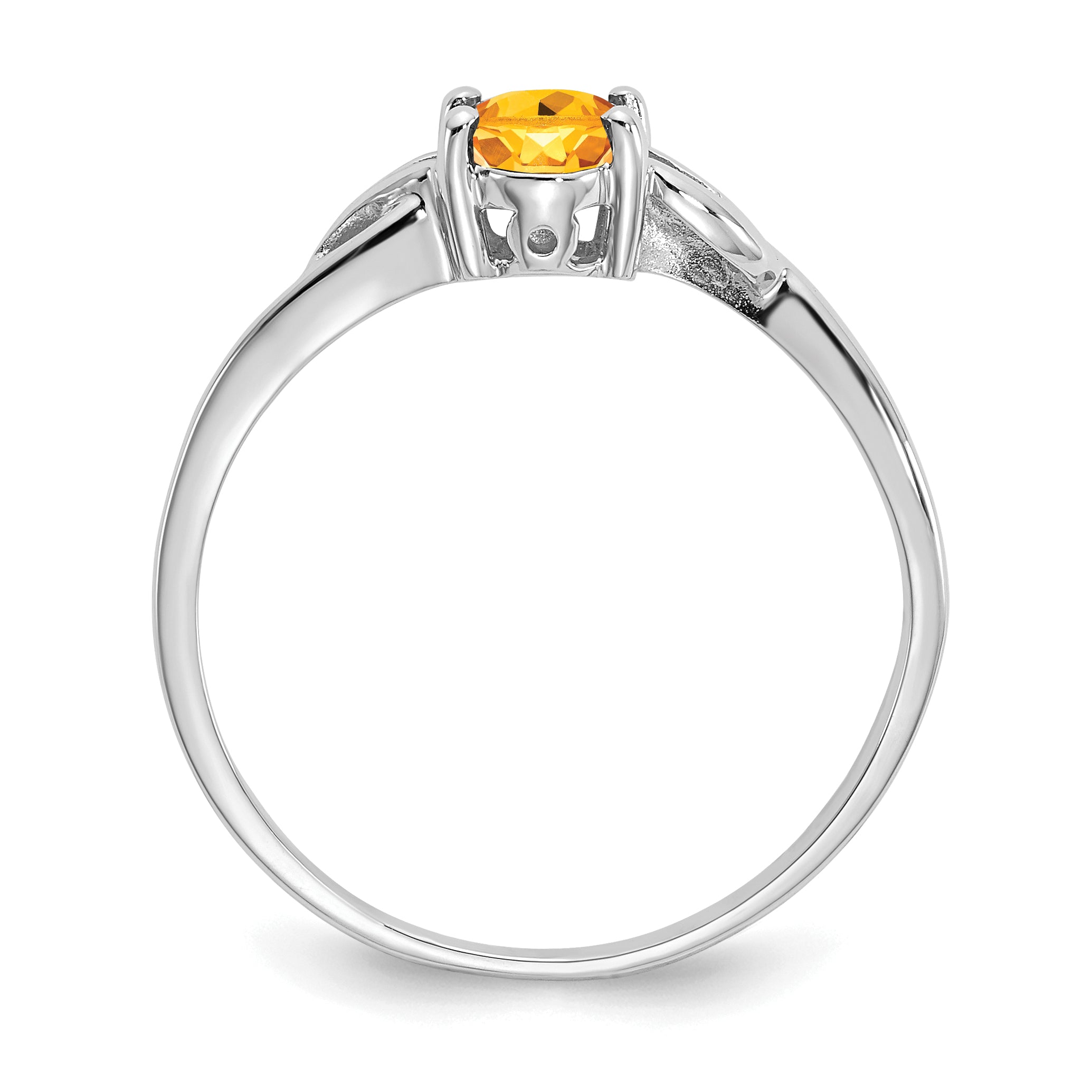 10k White Gold Polished Genuine Citrine Birthstone Ring Secondary image