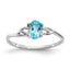 10k White Gold Polished Genuine Blue Topaz Birthstone Ring
