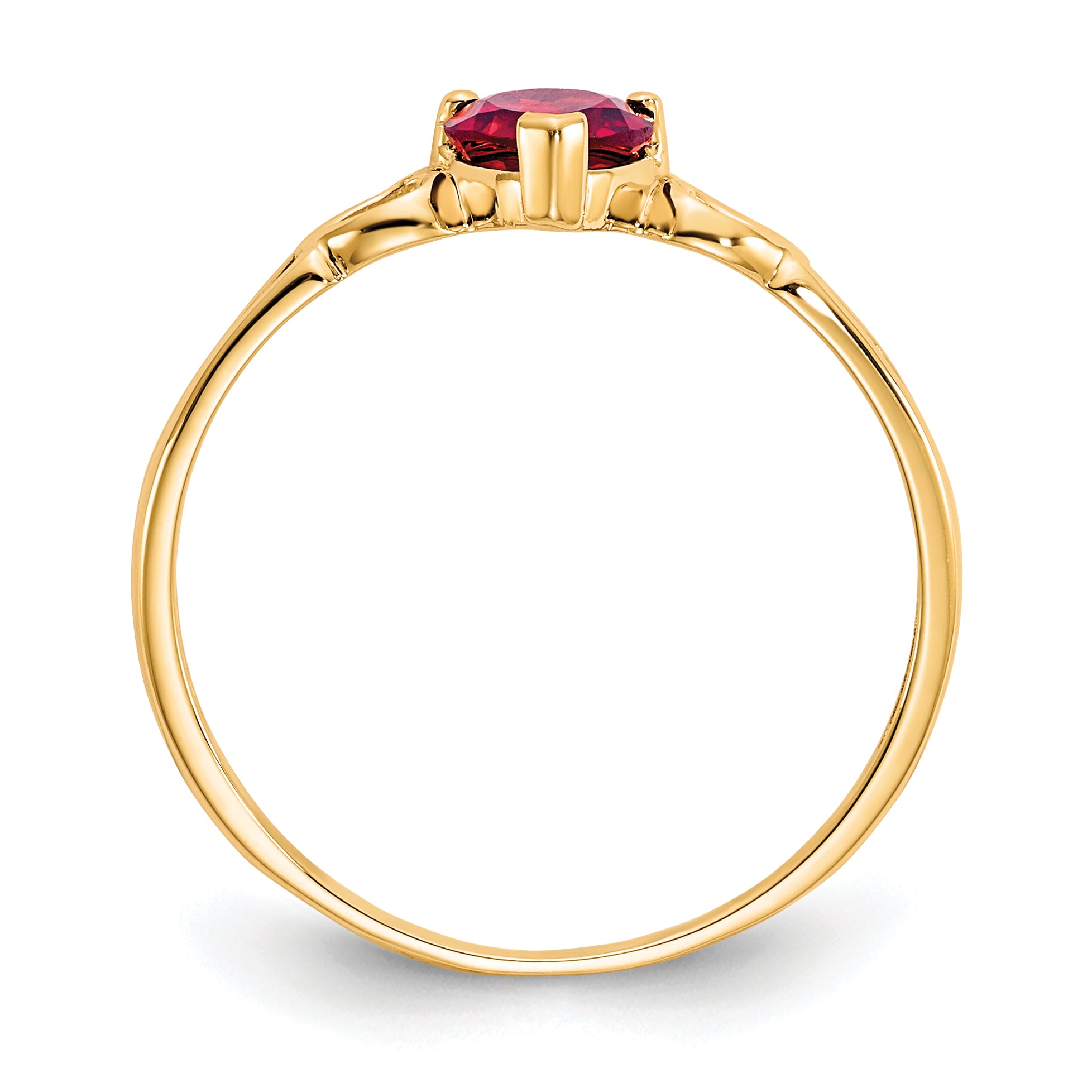10k Polished Genuine Garnet Birthstone Ring