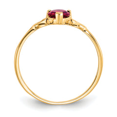 10k Polished Genuine Garnet Birthstone Ring