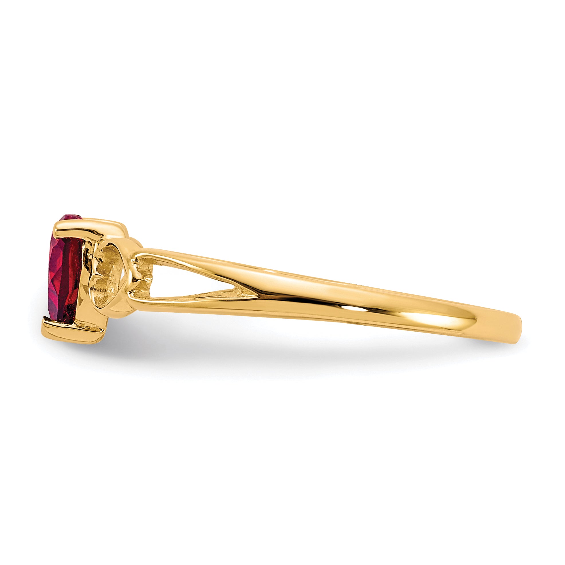 10 Karat Polished Genuine Garnet Birthstone Ring - View 3