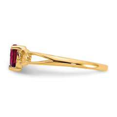 10k Polished Genuine Garnet Birthstone Ring