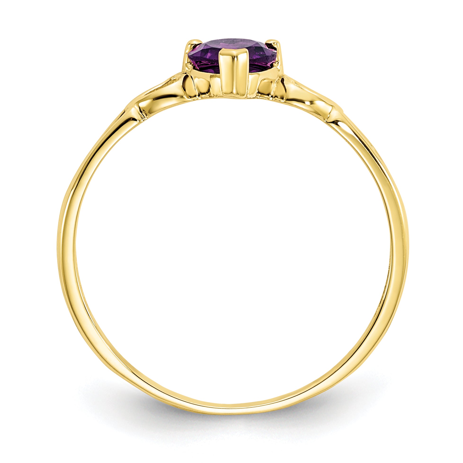 10k Polished Genuine Amethyst Birthstone Ring Secondary image