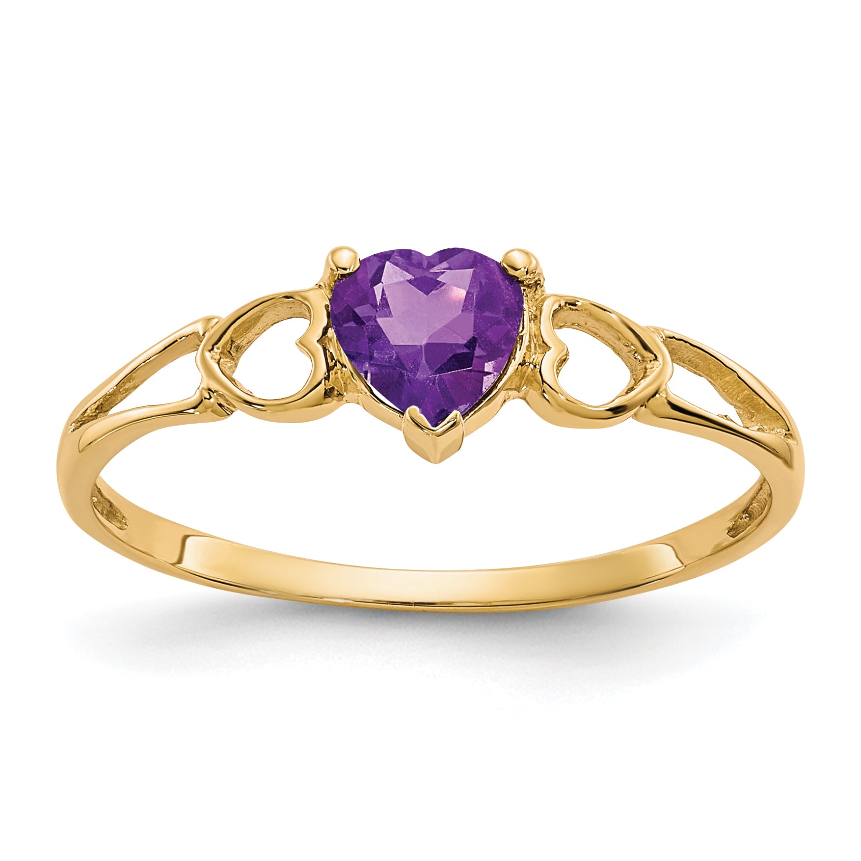 10k Polished Genuine Amethyst Birthstone Ring Main image