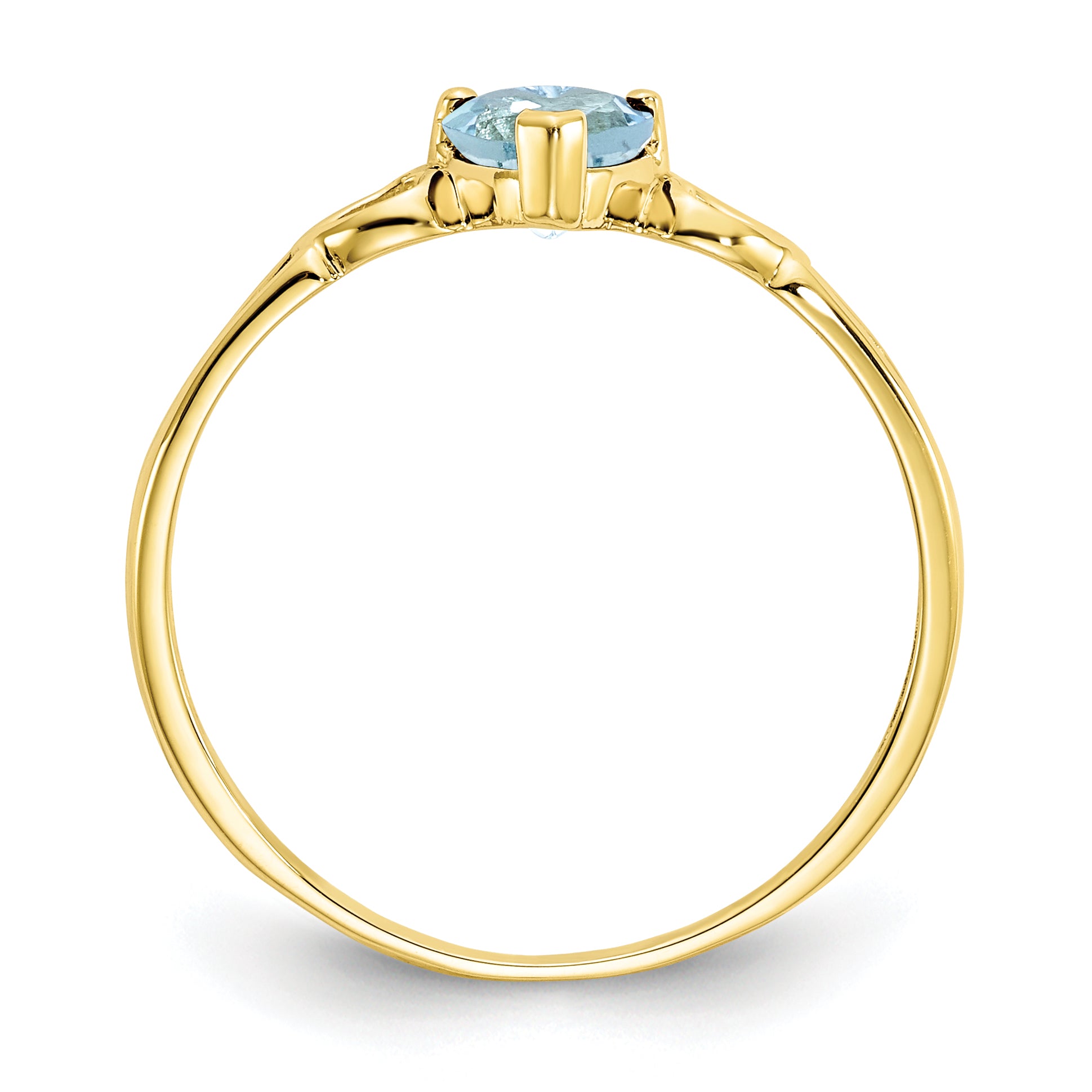 10k Polished Genuine Aquamarine Birthstone Ring Secondary image