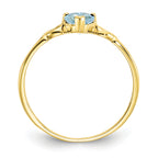 10k Polished Genuine Aquamarine Birthstone Ring