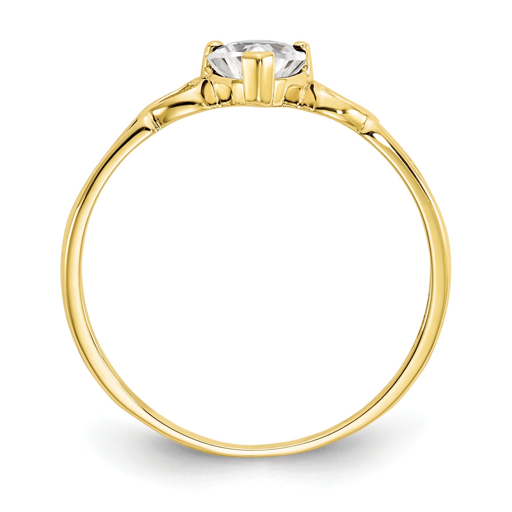 10k Polished Genuine White Topaz Birthstone Ring Secondary image