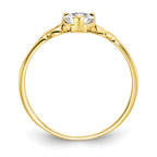 10k Polished Genuine White Topaz Birthstone Ring