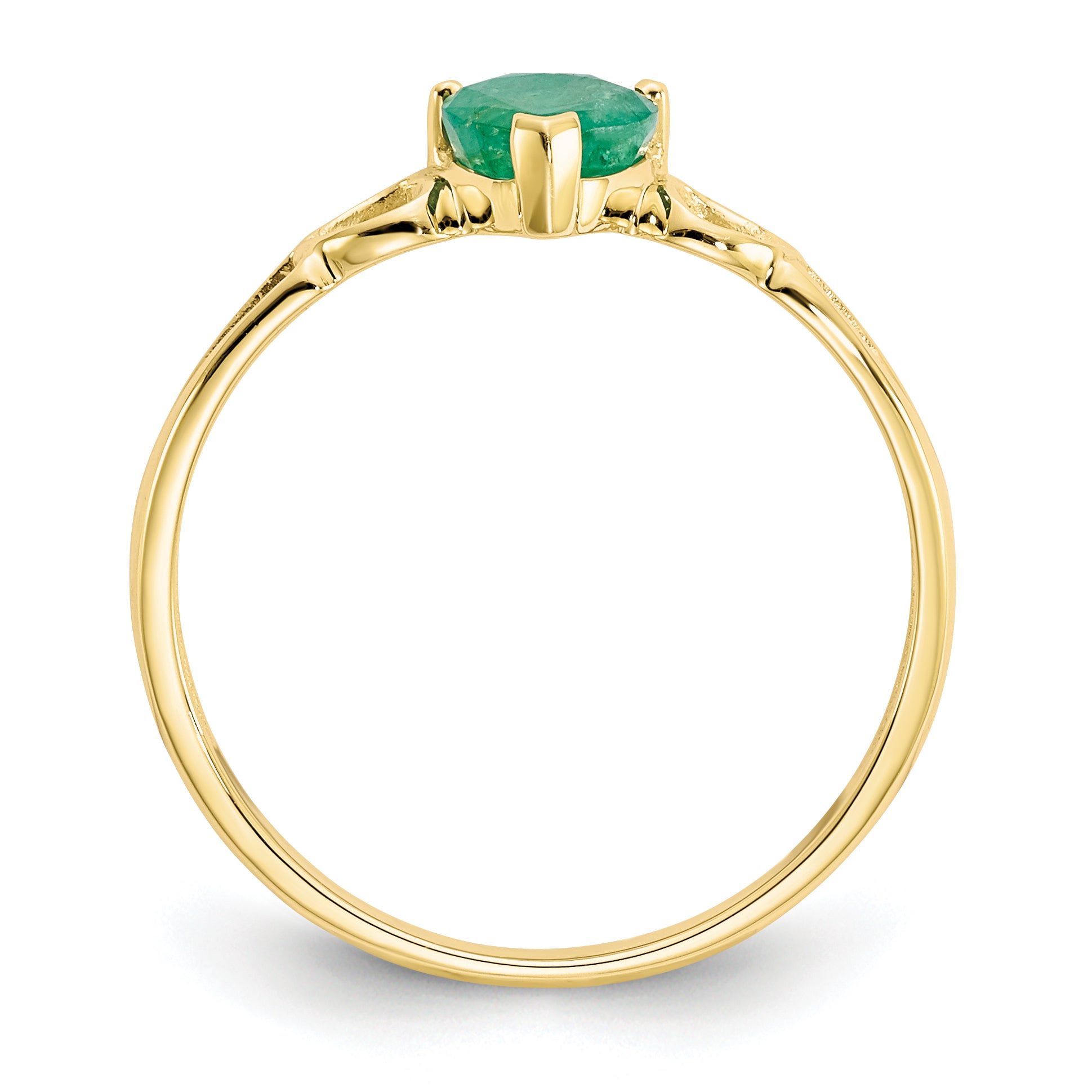 10k Polished Genuine Emerald Birthstone Ring Secondary image