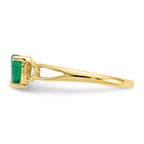 10k Polished Genuine Emerald Birthstone Ring