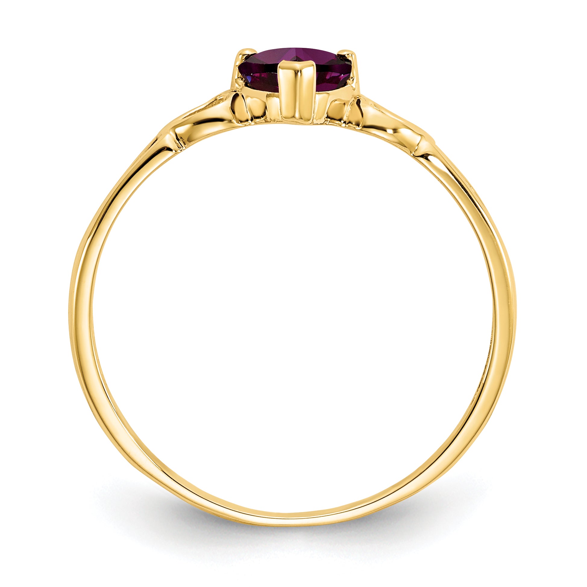 10k Polished Genuine Rhodolite Garnet Birthstone Ring Secondary image