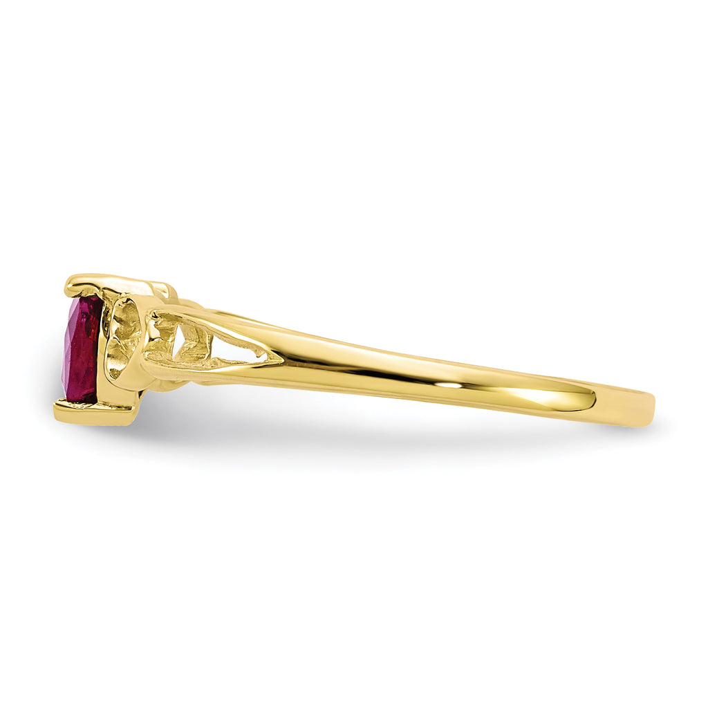 10k Polished Genuine Ruby Birthstone Ring