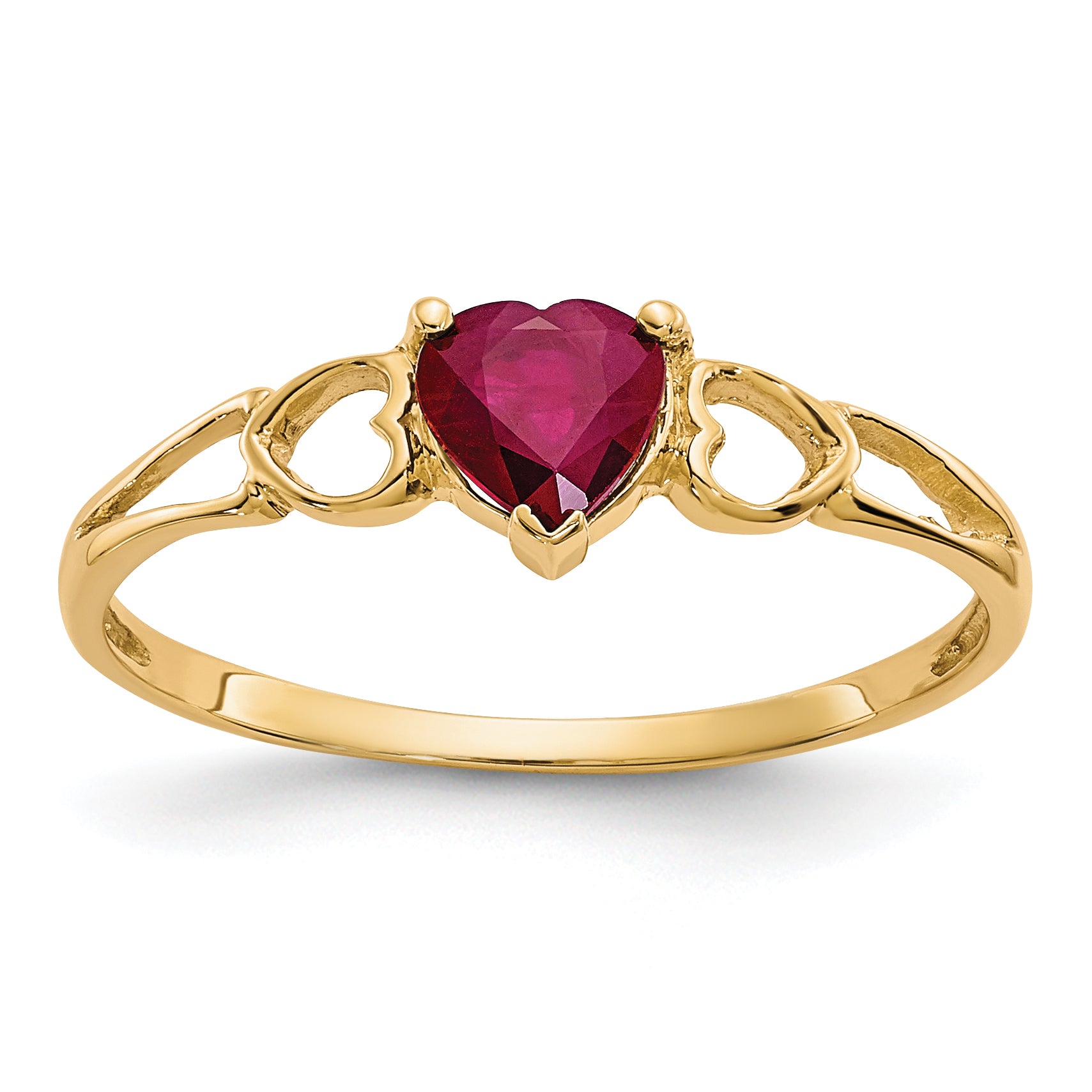 10k Polished Genuine Ruby Birthstone Ring Main image