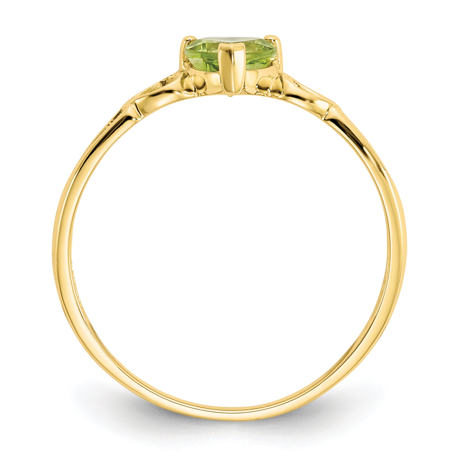10k Polished Genuine Peridot Birthstone Ring