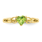 10k Polished Genuine Peridot Birthstone Ring