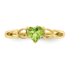 10k Polished Genuine Peridot Birthstone Ring