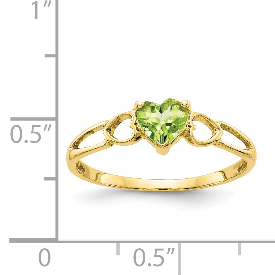 10k Polished Genuine Peridot Birthstone Ring