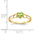 10k Polished Genuine Peridot Birthstone Ring