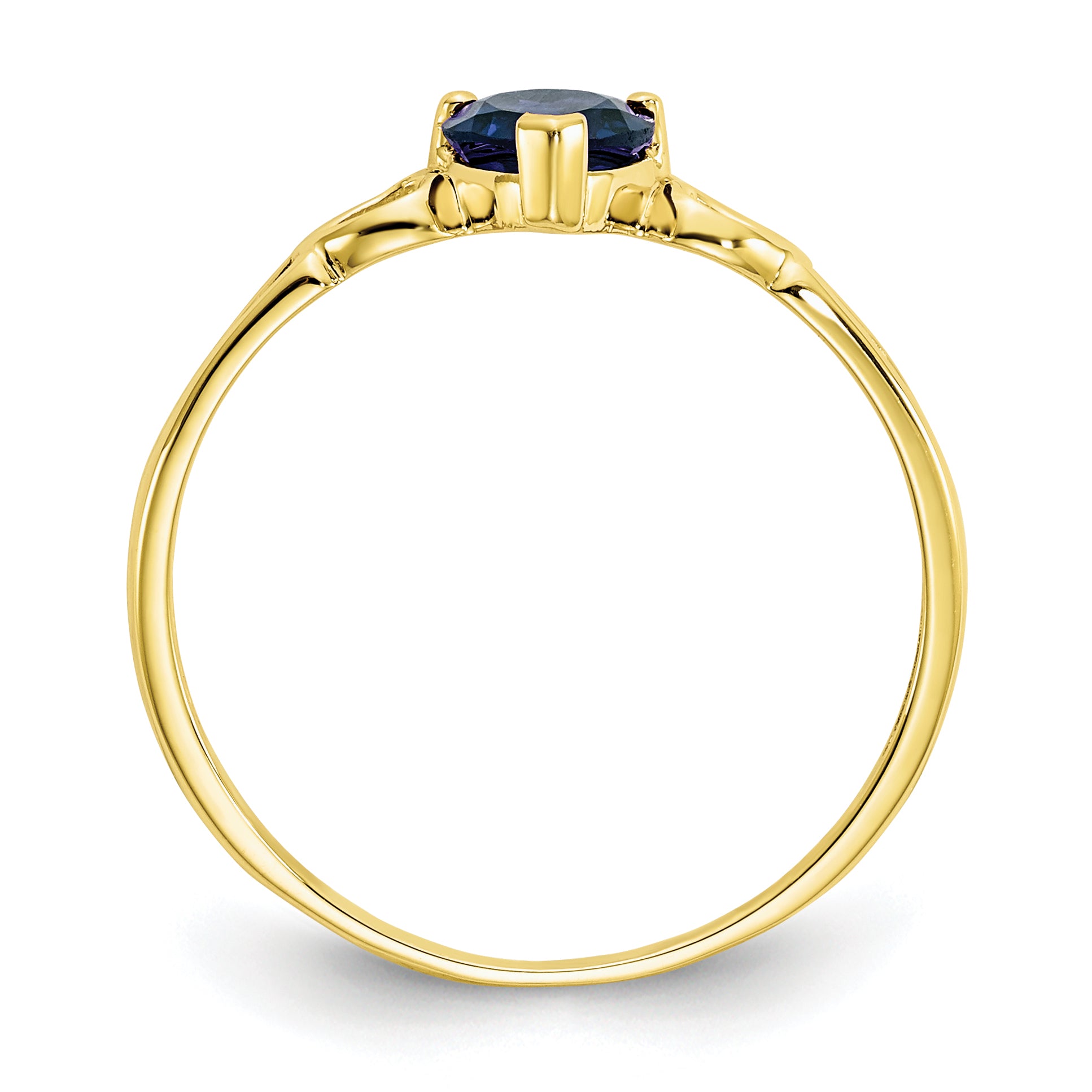 10k Polished Genuine Sapphire Birthstone Ring Secondary image