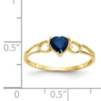 10k Polished Genuine Sapphire Birthstone Ring