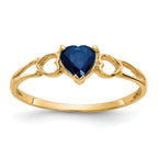 10k Polished Genuine Sapphire Birthstone Ring