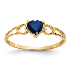 10k Polished Genuine Sapphire Birthstone Ring