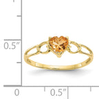 10k Polished Genuine Citrine Birthstone Ring