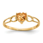 10k Polished Genuine Citrine Birthstone Ring