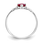 10 Karat White Gold Polished Genuine Garnet Birthstone Ring - View 2