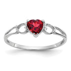 10 Karat White Gold Polished Genuine Garnet Birthstone Ring | Sophia Jewelers