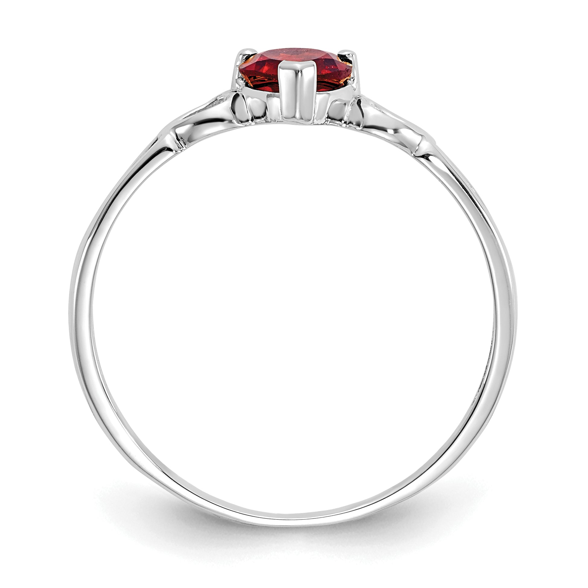 10k White Gold Polished Genuine Rhodolite Garnet Birthstone Ring Secondary image