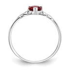 10k White Gold Polished Genuine Rhodolite Garnet Birthstone Ring