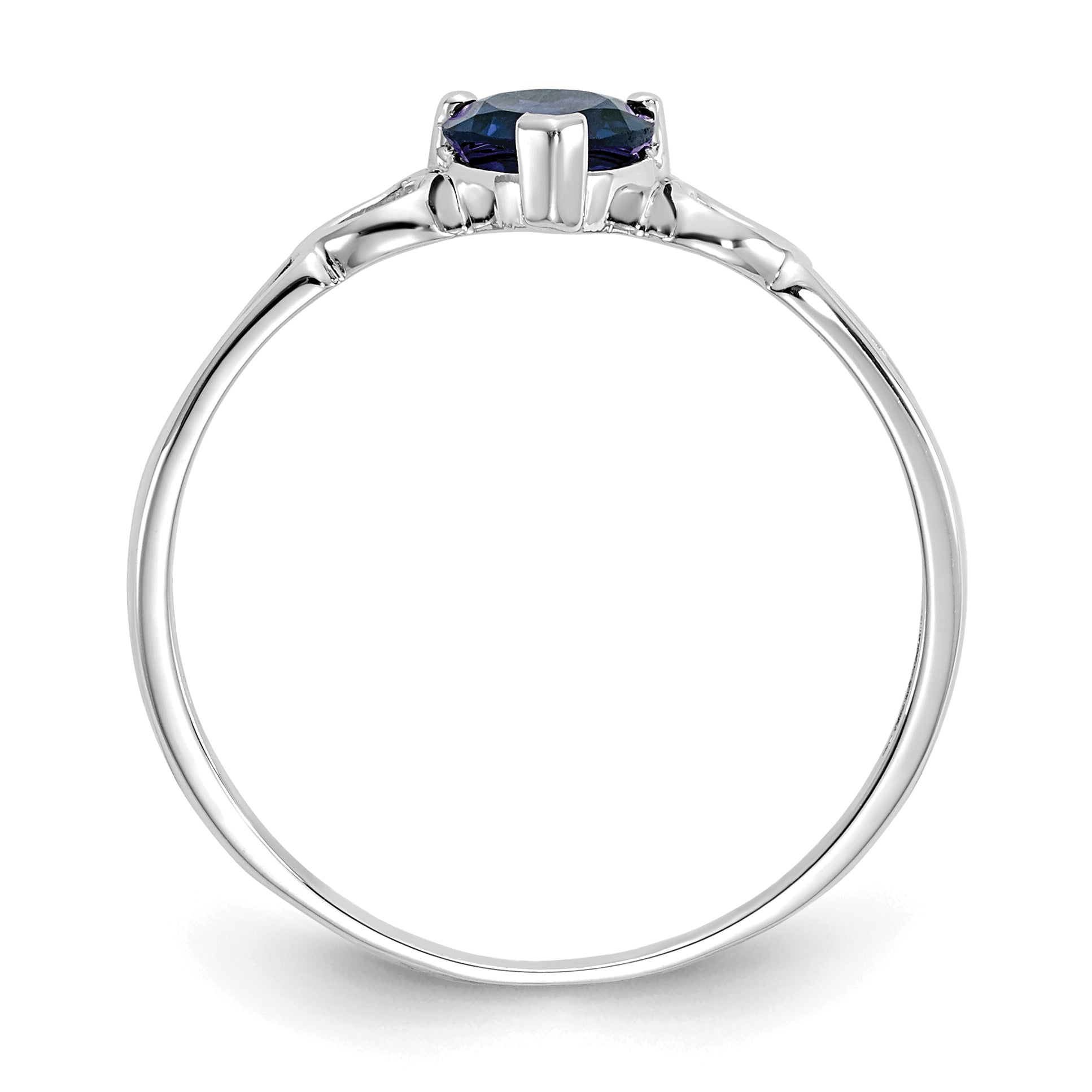 10k White Gold Polished Genuine Sapphire Birthstone Ring Secondary image