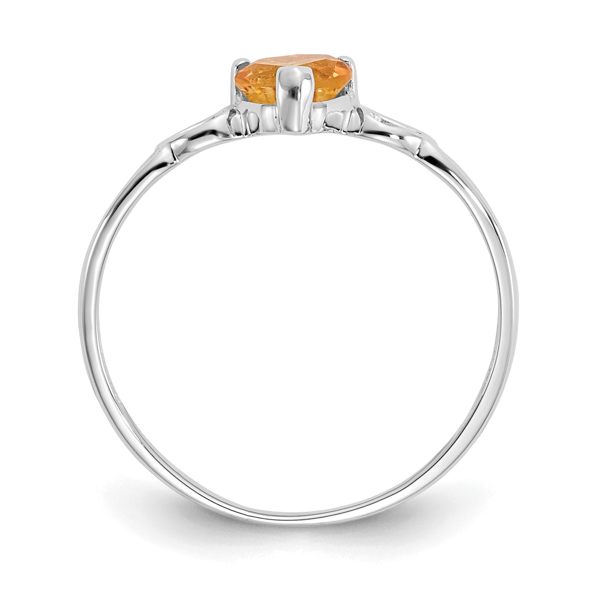 10k White Gold Polished Genuine Citrine Birthstone Ring Secondary image
