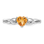 10k White Gold Polished Genuine Citrine Birthstone Ring