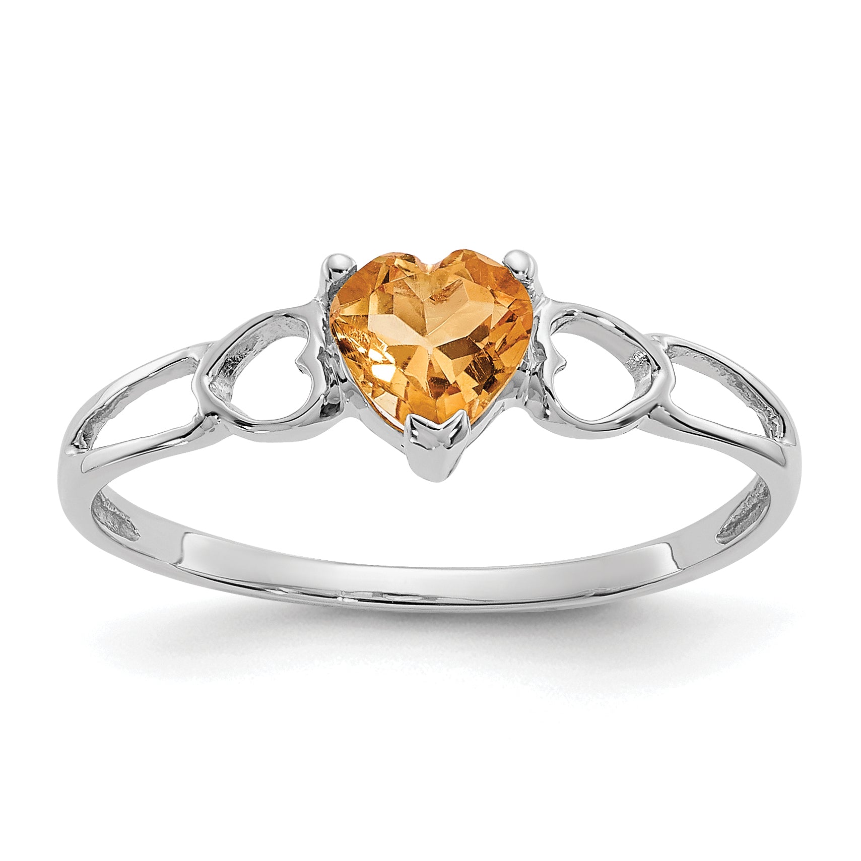 10k White Gold Polished Genuine Citrine Birthstone Ring Main image
