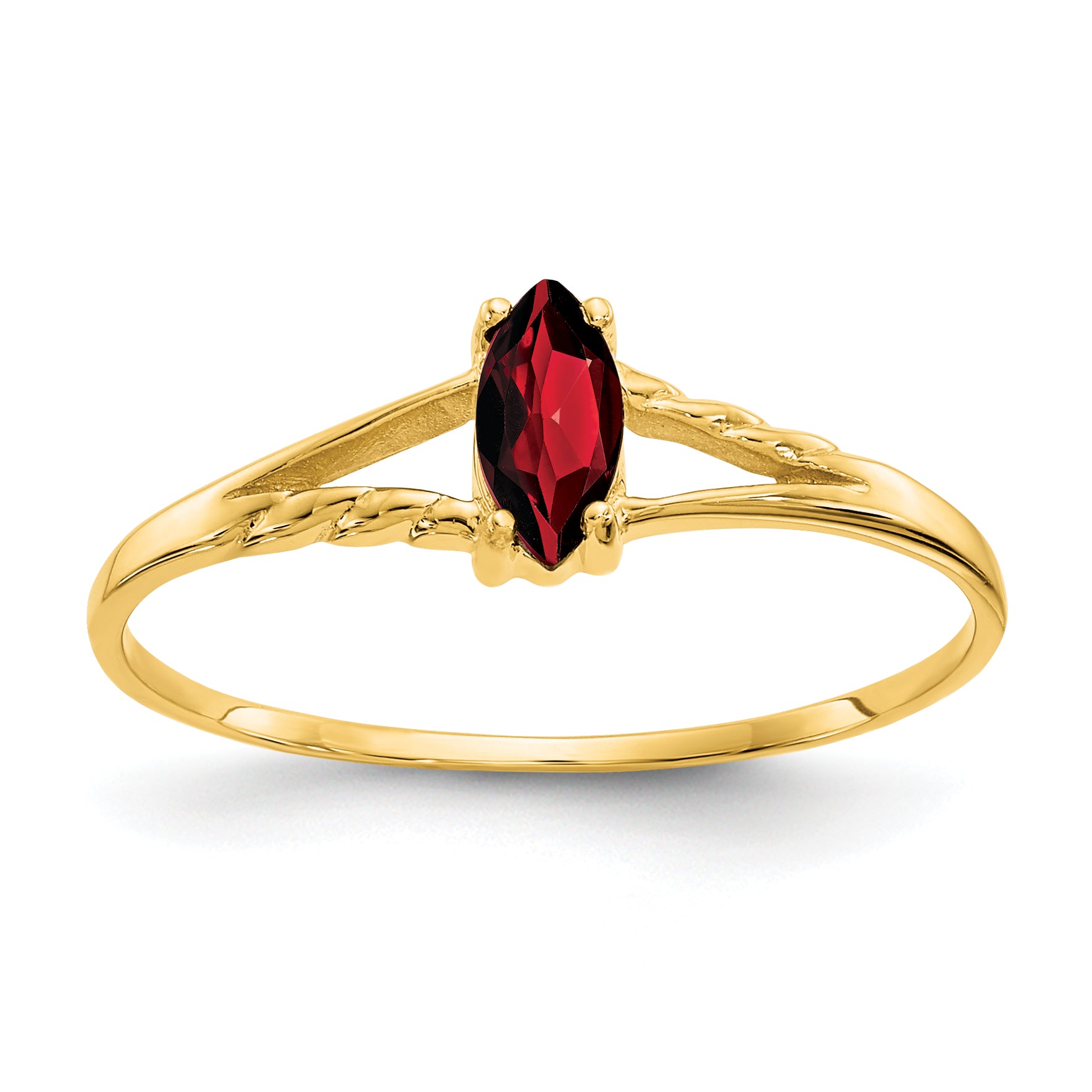 10k Polished Genuine Garnet Birthstone Ring Main image