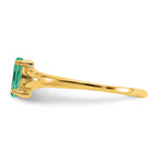 10k Polished Genuine Emerald Birthstone Ring