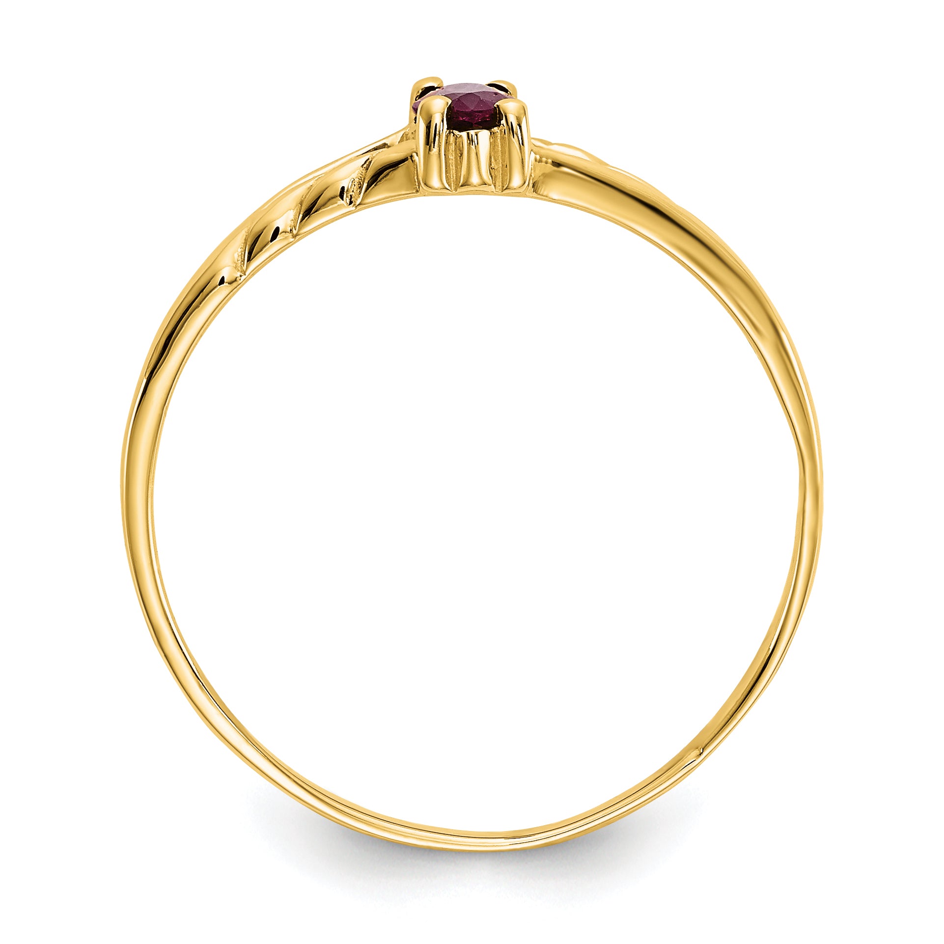 10k Polished Genuine Ruby Birthstone Ring Secondary image