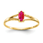 10k Polished Genuine Ruby Birthstone Ring